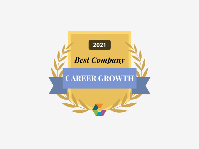 Comparably Best Company Career Growth badge 2021